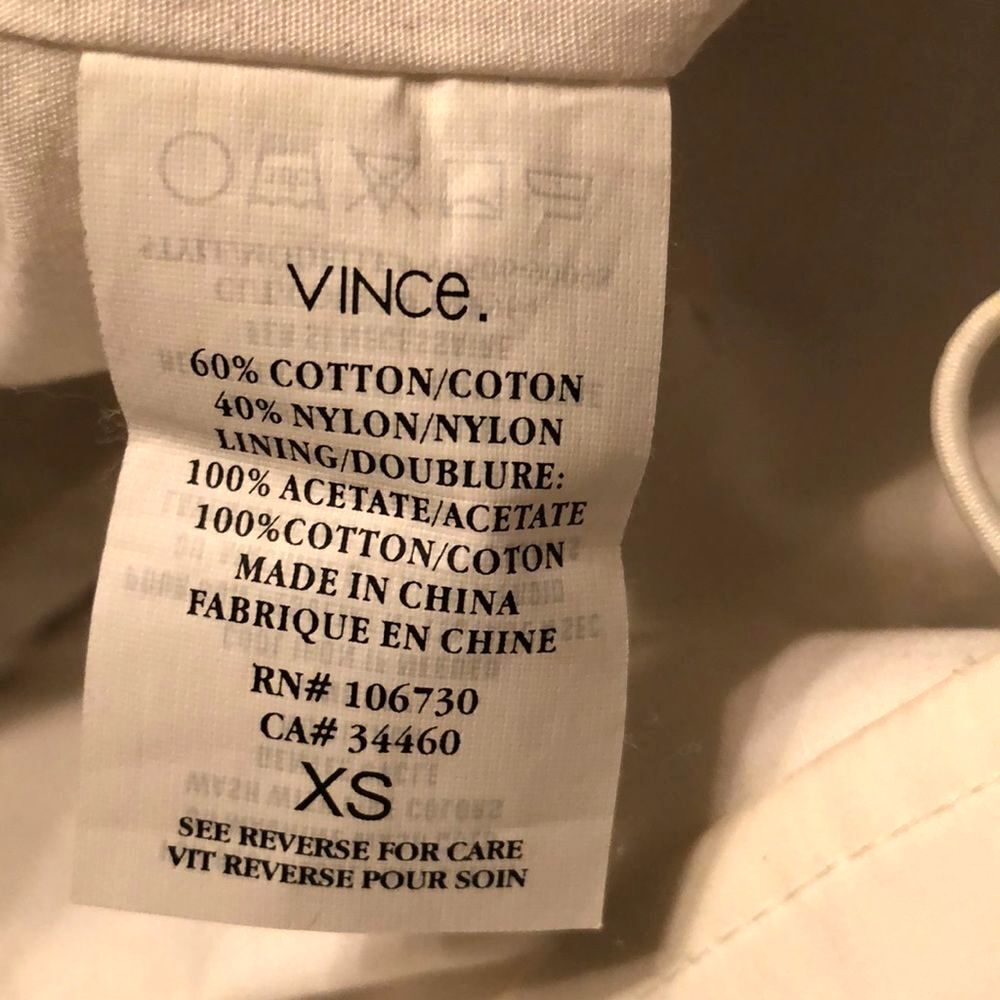 [Vince] Off-White Belted Raincoat Trench Coat Lined Minimal Chic XS - Picture 10 of 10